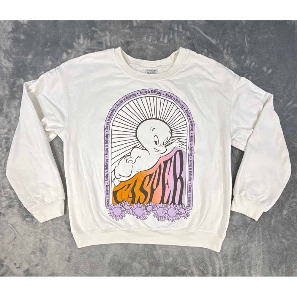 Casper the Friendly Ghost Sweatshirt Seeing is Believing Halloween Juniors XL